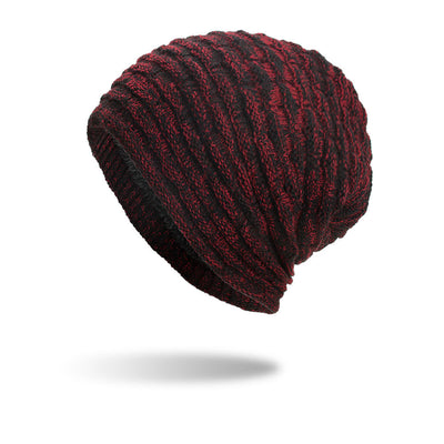 Gorro de Lana Tejido Fleece a Rayas Horizontales Multicolor para Otoño e Invierno - Image 10