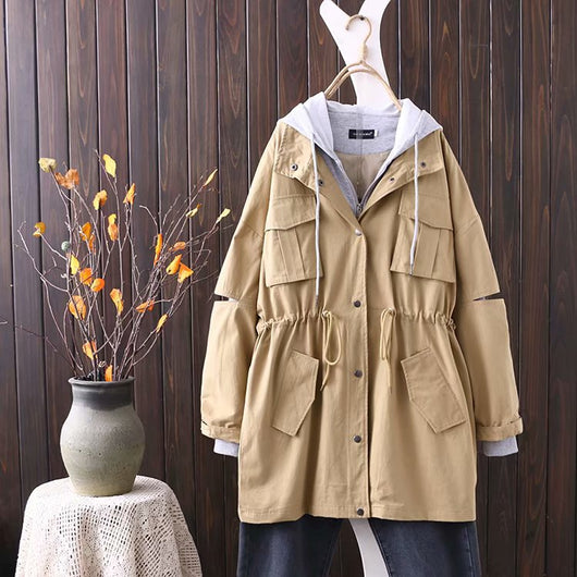 Chaqueta Cortavientos Falsa Dos Piezas con Cordón Ajustable - Image 2