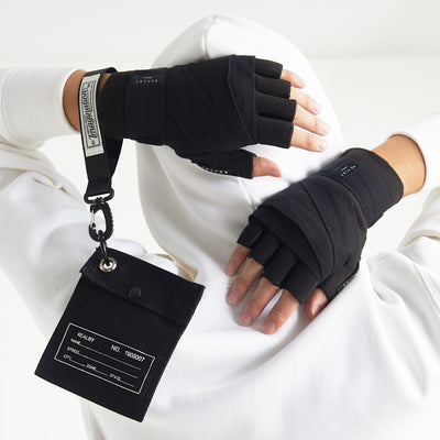 Guantes de Entrenamiento Medio Dedo con Muñequera Integrada para Boxeo y Fitness - Image 3