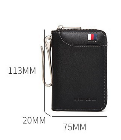 Cartera de Cuero Genuino con Múltiples Compartimentos y Cierre de Cremallera - Image 6