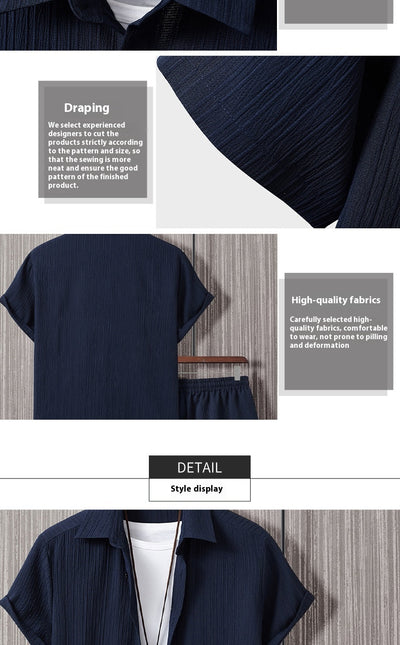 Camisa Manga Corta a Rayas con Solapa de Traje - Image 17