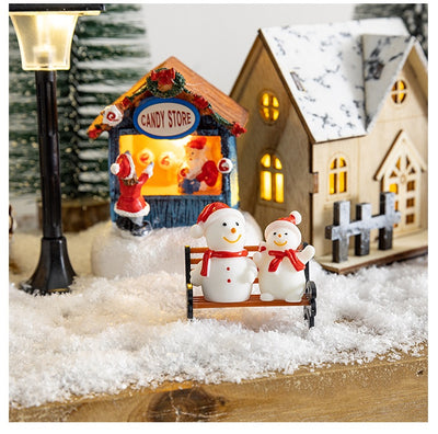 Adorno Navideño Cabaña Luminosa con Paisaje en Miniatura - Image 21