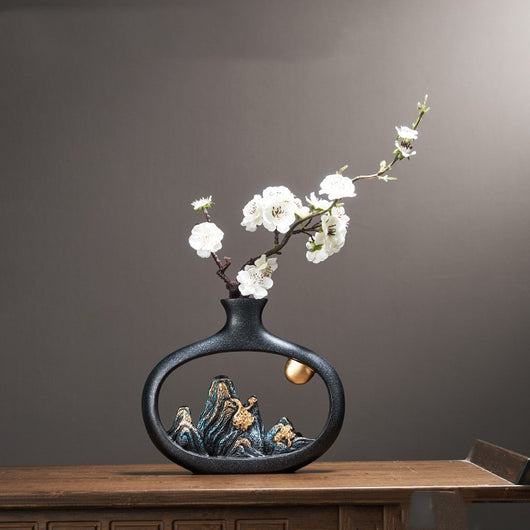 Florero Decorativo Paisaje de Montaña Estilo Chino - Image 18