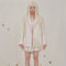 Blazer Oversized de Lana con Panel Tejido para Mujer