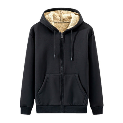 Chamarra Sudadera de Lana de Cordero con Capucha y Cierre - Image 9