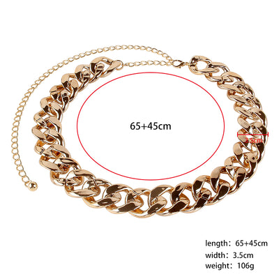 Cinturón de Cadena Gruesa Retro Punk - Accesorio de Moda Versátil Europeo - Image 3