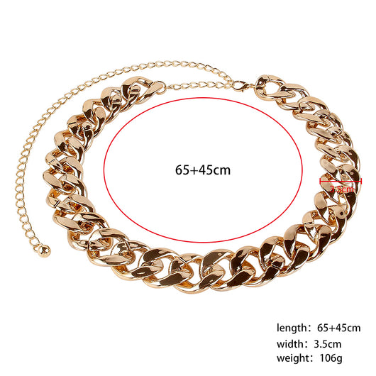 Cinturón de Cadena Gruesa Retro Punk - Accesorio de Moda Versátil Europeo - Image 3