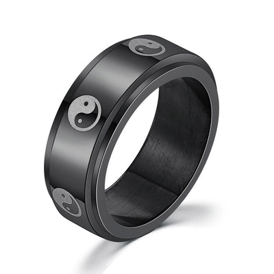Anillo Giratorio Doble de Acero Titanio para Hombre - Image 12