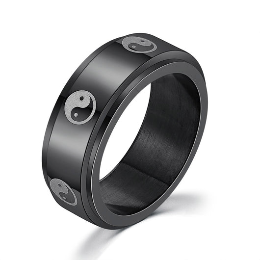 Anillo Giratorio Doble de Acero Titanio para Hombre - Image 12