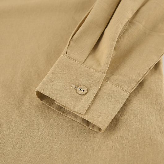 Conjunto Casual Khaki de Lino y Algodón - Camisa y Pantalón Ancho Estilo Urbano para Mujer - Image 13