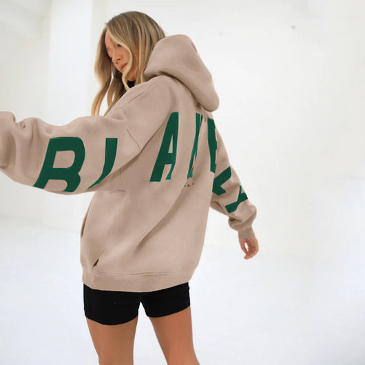 Sudadera Estampada Gruesa Oversize de Manga Larga Versátil - Image 13