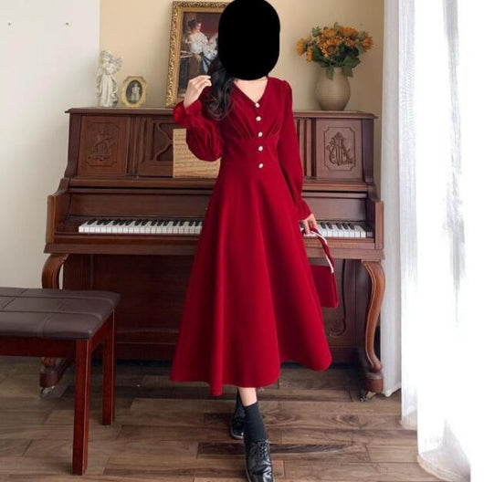 Vestido de Terciopelo Liso para Mujer - Elegancia y Comodidad - Image 4