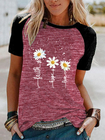 Playera Estampada Tres Margaritas de Manga Corta - Image 5