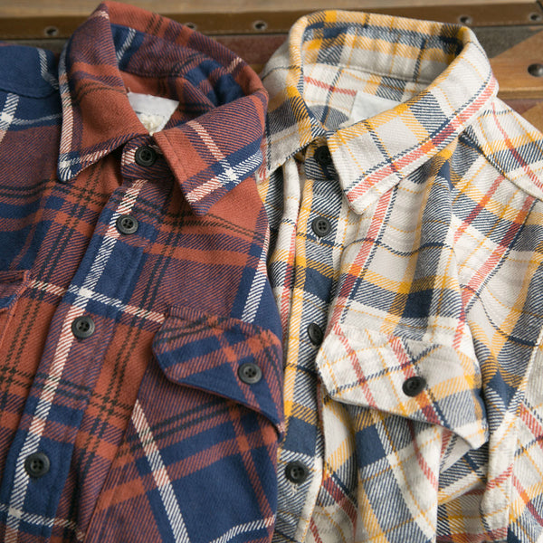 Camisa de Cuadros Gruesa Retro para Hombre con Manga Larga