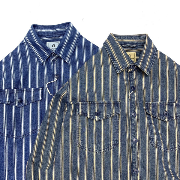Camisa Denim Retro Japonesa de Algodón para Hombre