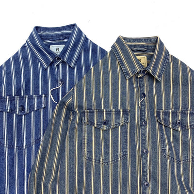 Camisa Denim Retro Japonesa de Algodón para Hombre