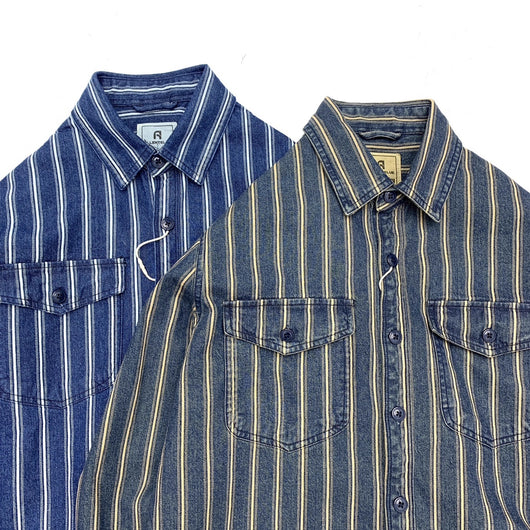 Camisa Denim Retro Japonesa de Algodón para Hombre