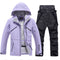 Purple top y Negro pants