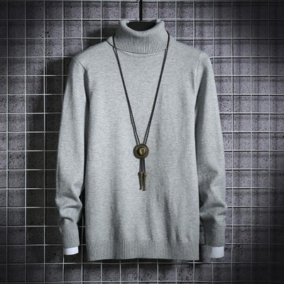 Suéter Cuello Alto Hombre Talla Grande - Pullover Liso y Versátil - Image 8