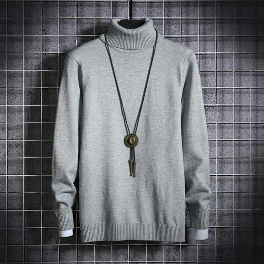 Suéter Cuello Alto Hombre Talla Grande - Pullover Liso y Versátil - Image 8