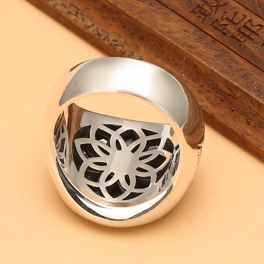 Anillo Plata 925 Bagua Tigre Blanco Retro Zodiaco Tai Chi - Image 3