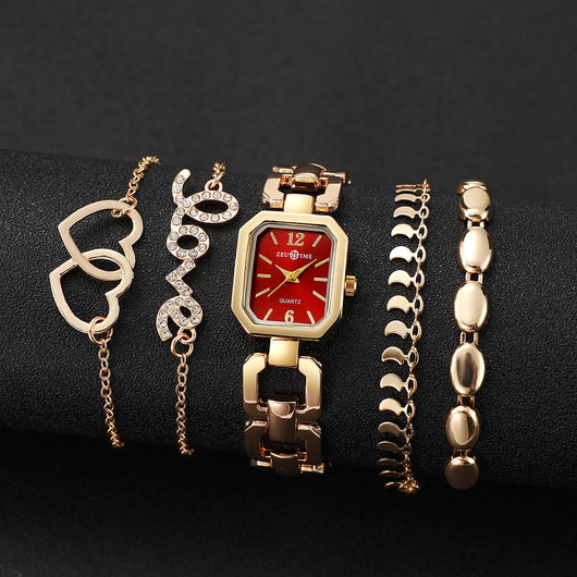 Reloj Cuadrado Elegante para Mujer con Pulsera Corazón - Image 26