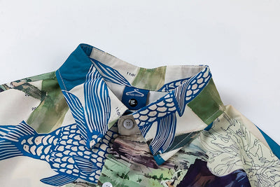 Camisa Manga Corta Estampado Peces para Hombre - Image 14