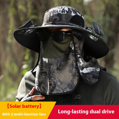 Gorro Solar de Ala Ancha con Ventilador y Secado Rápido - Image 12