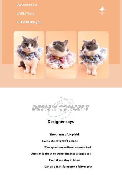 Babero Decorativo para Gatos con Encaje y Moño - Protector de Saliva - Image 15