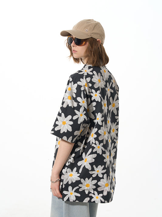 Camisa Vestido Floral Blanco con Botones - Image 2