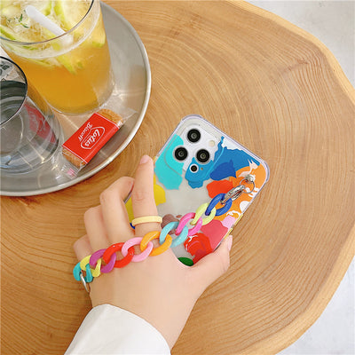 Funda de Silicona para Teléfono con Cadena de Muñeca Colorida - Image 3