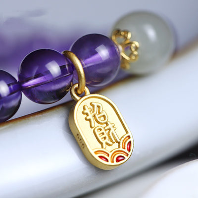 Pulsera de Amatista con Cuentas Naturales para Mujer - Image 3
