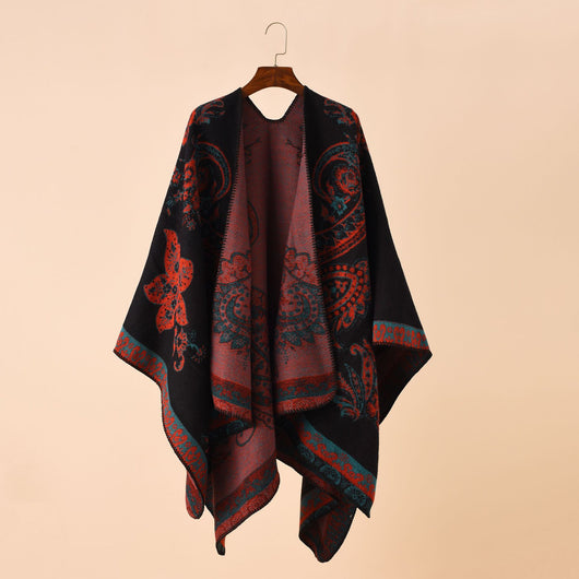 Poncho Cuadros Elegante para Viajes Invierno - Abrigo Cálido y Sofisticado - Image 8