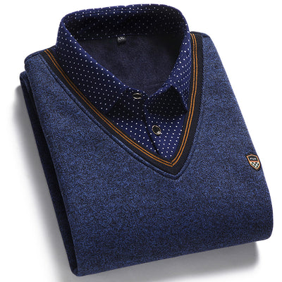 Suéter para Hombre con Cuello Falso de Dos Piezas - Image 10