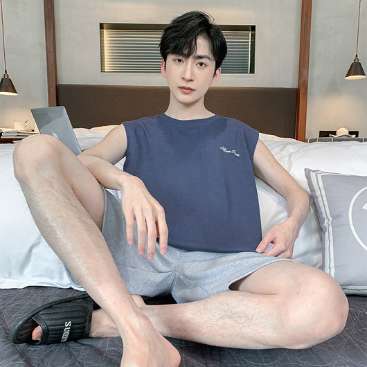 Pijama Tipo Chaleco sin Mangas para Hombre - Algodón Puro Verano - Image 12