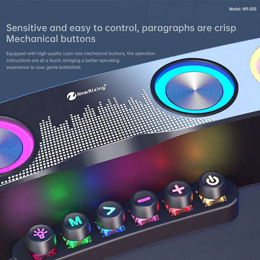 Parlante Gaming Bluetooth Colorido para Escritorio con LED - Image 6