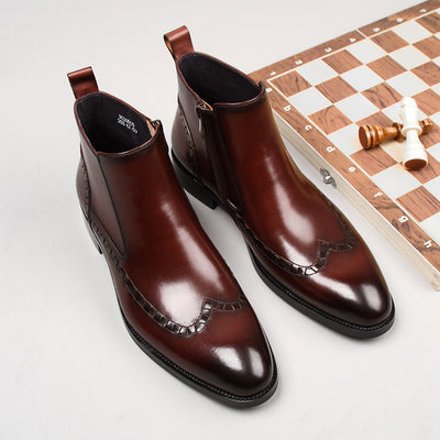 Botas de Cuero Caña Alta con Punta Fina y Forro de Terciopelo - Image 2