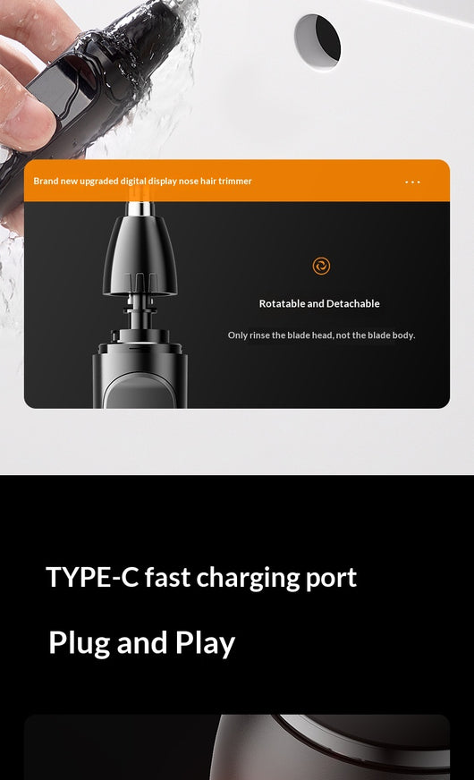 Recortador Eléctrico Recargable para Vello Nasal y Oídos - Image 12