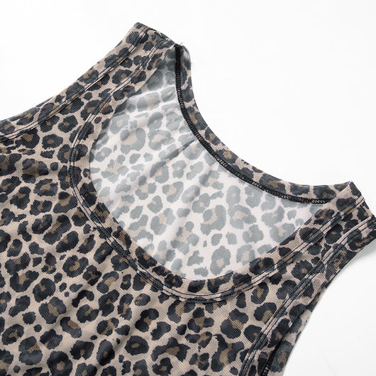 Blusa Estampado Leopardo sin Mangas - Casual Verano Mujer - Image 14