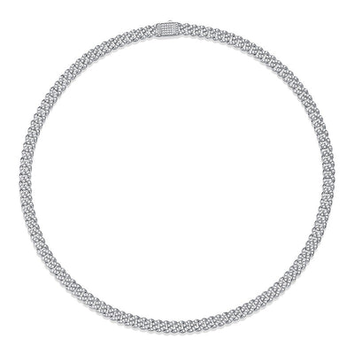Cadena Cubana Moissanita Chapada en Oro y Plata - Image 4