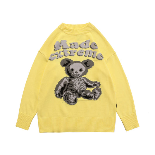 Suéter Holgado de Punto con Diseño Casual Realista de Oso - Image 5