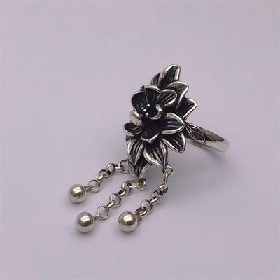 Anillo Floral Retro Tridimensional con Borla - Image 13