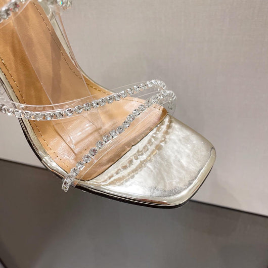 Sandalias Stiletto Grandes Tallas con Tiras de Cristales Brillantes - Image 4