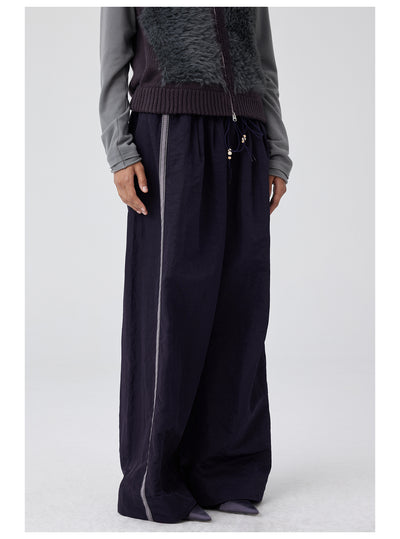 Pantalones Anchos de Talle Alto con Pliegues en Nylon - Image 21