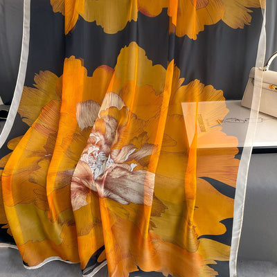 Pañuelo de Seda Peonía Largo para Mujer con Protección Solar - Image 9