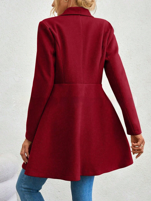 Abrigo Largo Ajustado con Solapa para Mujer - Image 13