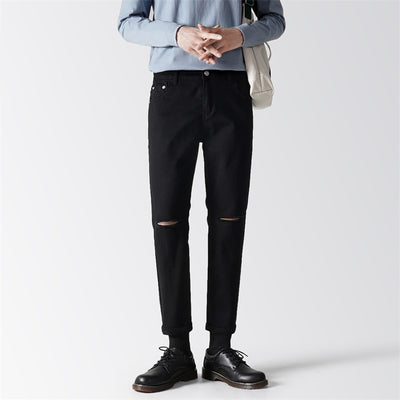 Jeans Cortos Rectos Color Liso para Hombre - Image 8