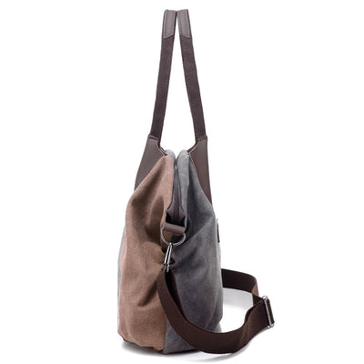 Bolsa de Lona para Mujer con Costuras de Contraste Retro - Image 14