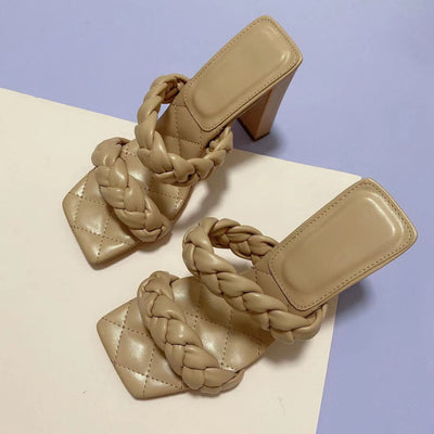 Sandalias de Tacón Alto para Mujer con Trenzado de Cuerda - Image 3