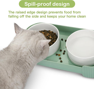 Comederos Elevados para Gatos de Cerámica 15° Antivómito con Base Antideslizante - Image 5